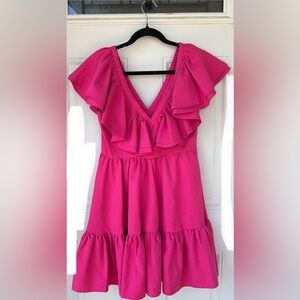 SHEIN Fuchsia Ruffled Dress